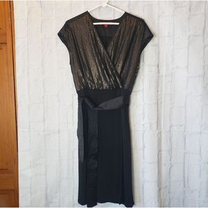 NARCISO RODRIGUEZ FOR DESIGN NATION Faux Wrap Sequined Dress Medium